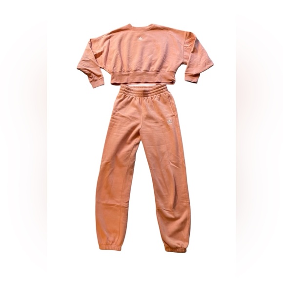 Adidas Adicolor Essentials Sweatsuit Matching Set Peach - Picture 3 of 16
